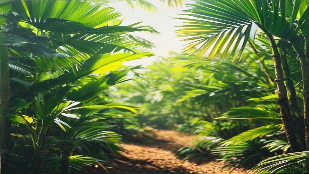 Illustration of an oil palm plantation