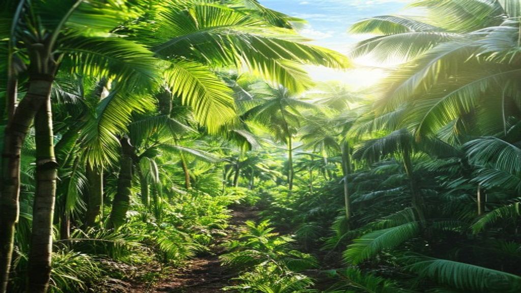Oil palm plantation illustration